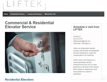 Tablet Screenshot of liftekelevatorinc.com